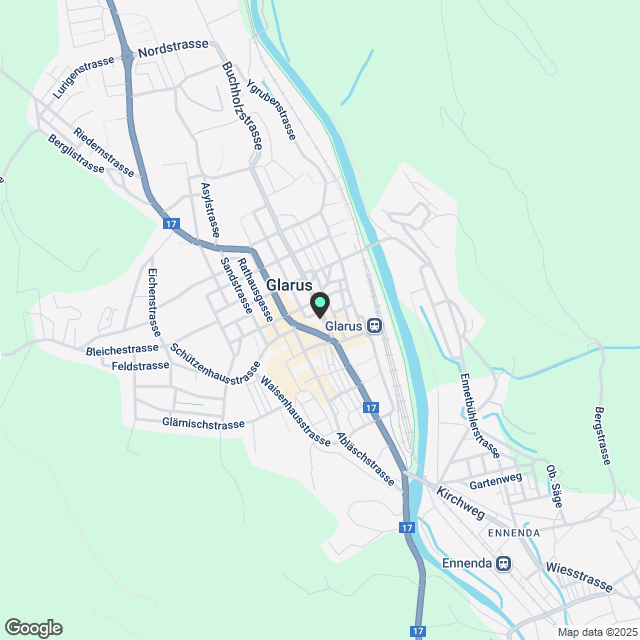 Modern Wohnen im Stadtzentrum von Glarus - Karte