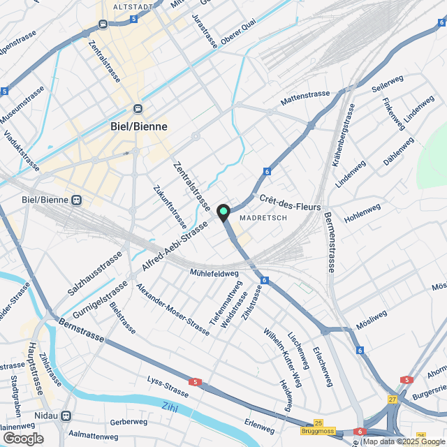 Biel, 4-Zi-Dachgeschoss-Attika, Brüggstrasse 2 - Karte