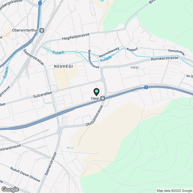 Moderne Neubauwohnungen direkt beim Bahnhof Winterthur-Hegi - Karte