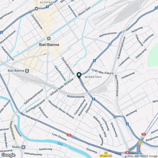 Biel, 6-Zi-Dachgeschoss-Attika, Brüggstrasse 2 - Karte