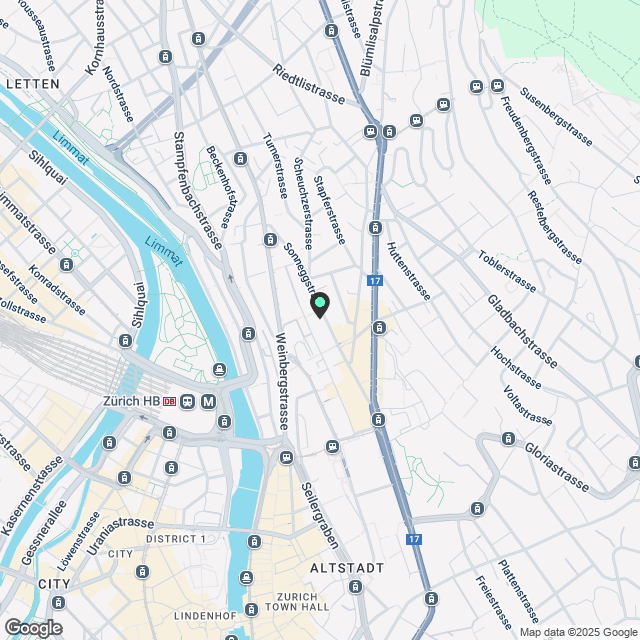 Exklusives Wohnen am Hang – Sonneggstrasse - Karte