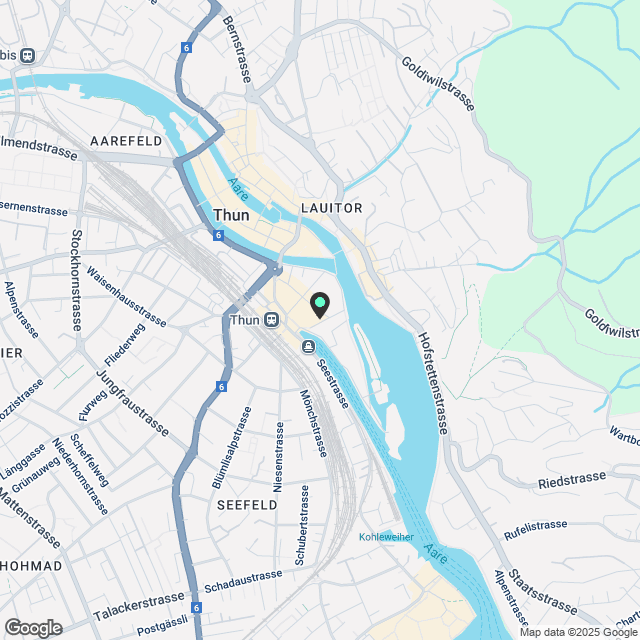 Ruhige 4.5 Zimmer-Wohnung mit Panoramablick direkt am Bahnhof Thun - Karte