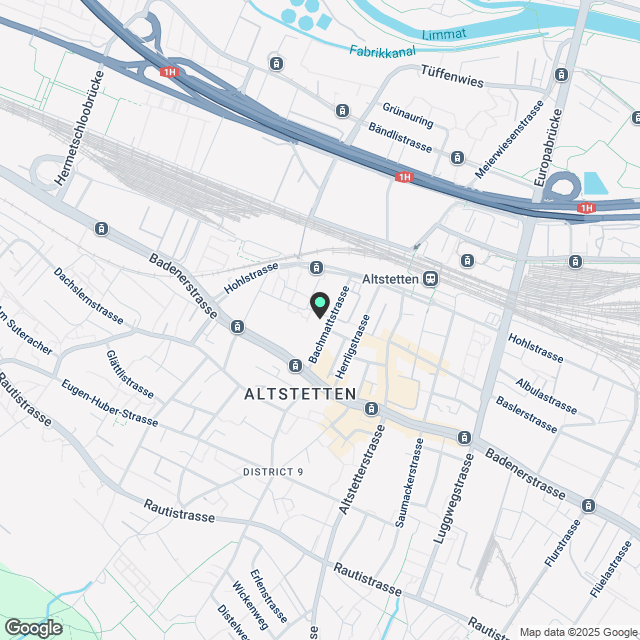 Moderne 1-Zimmer-Wohnung mit Balkon in Zürich-Altstetten (Erstvermietung nach Totalsanierung) - Karte