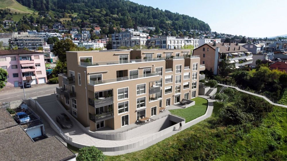Mit Concierge und eigenem Fitness - Neubau in bester Lage - Geroldswil Vorderseite Aussen finale.jpg