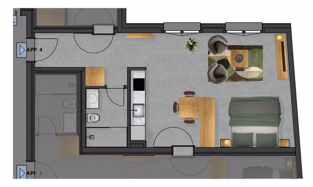 Moderno appartamento ammobiliato (n. 4) di 2.5 locali a Bellinzona - Bild 2