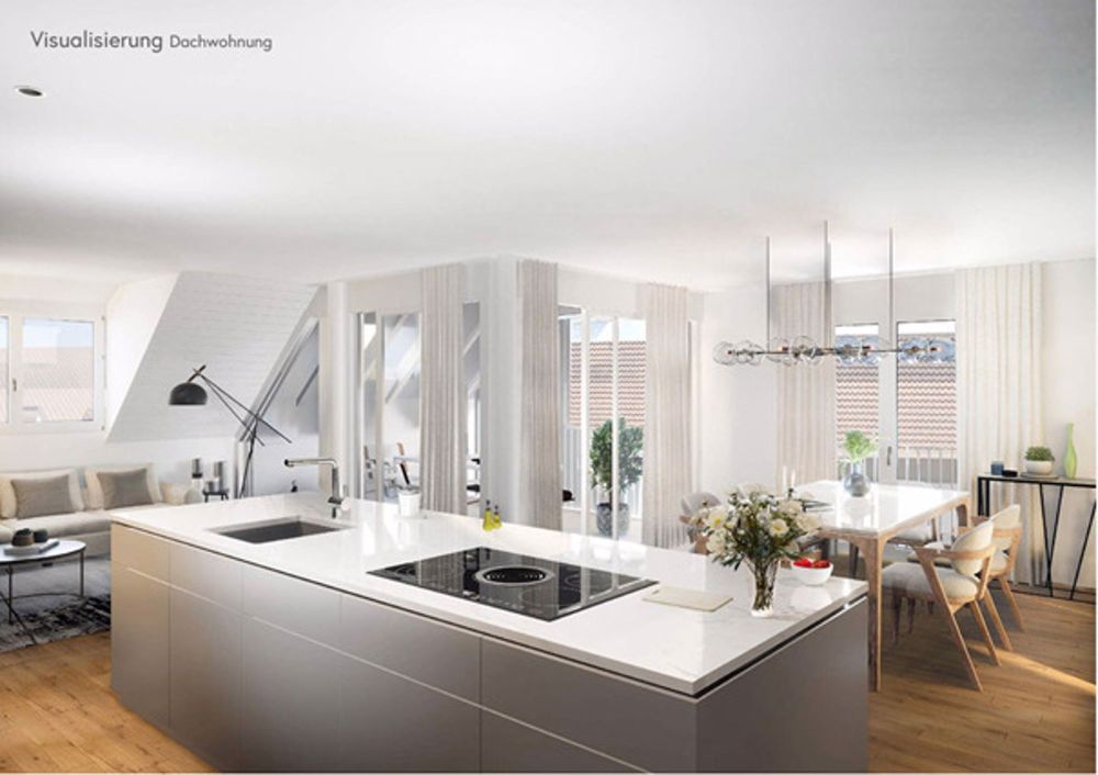 Exklusive Maisonette-Wohnung mit Loggia & hochwertigem Ausbaustandart - Visualisierung Wohnen/Essen