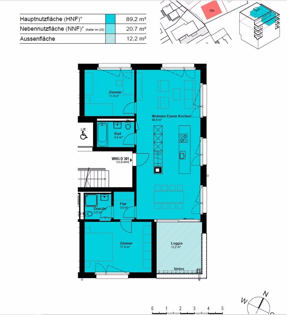Helle Wohnung in modernem Neubau - Grundriss