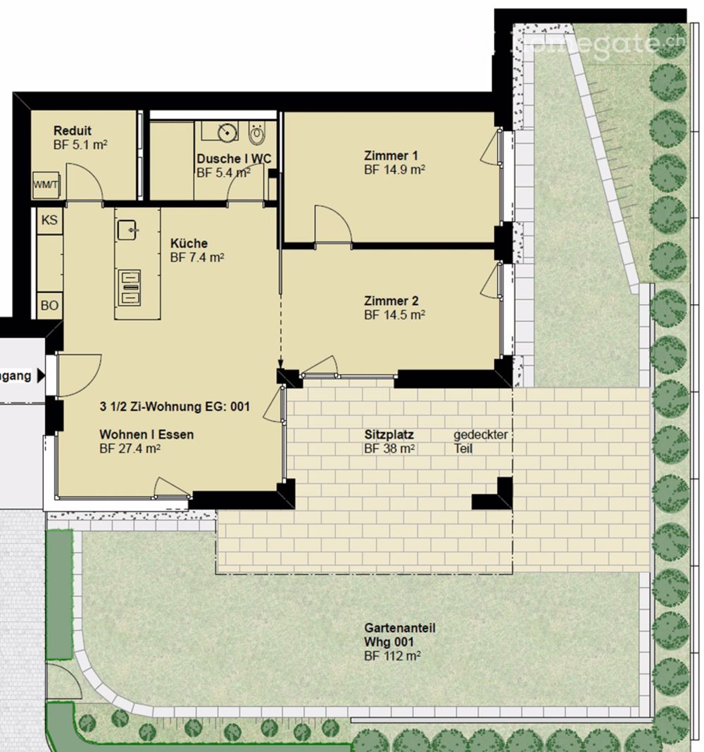 Exklusive 3.5-Zimmer-Wohnung mit Seesicht und grossem Garten in Richterswil - Bild 2