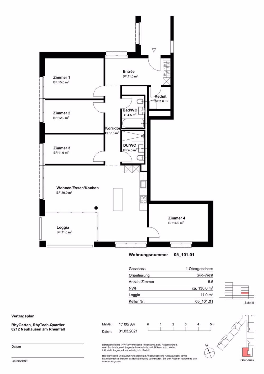 Lebensqualität am Rhein - Grundriss Wohnung