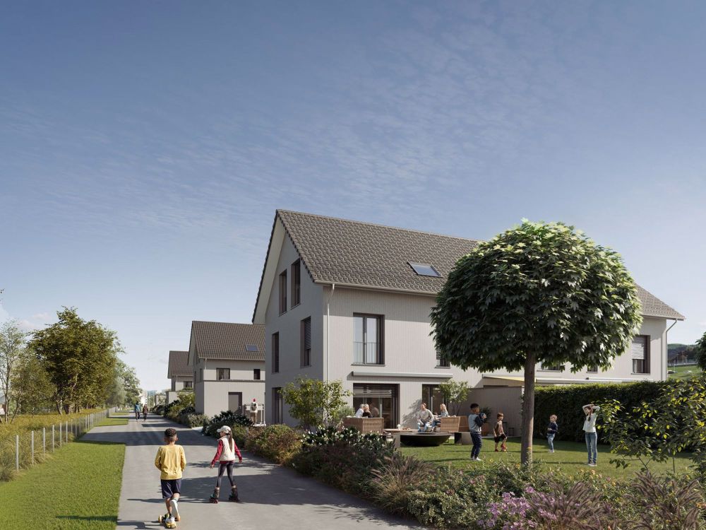 Ihr Eigenheim am Reusskanal - Häuser am Fähriweg, Buchrain - Die neun Häuser am Fähriweg vereinen modernen Wohnkomfort und eine familienfreundliche Umgebung