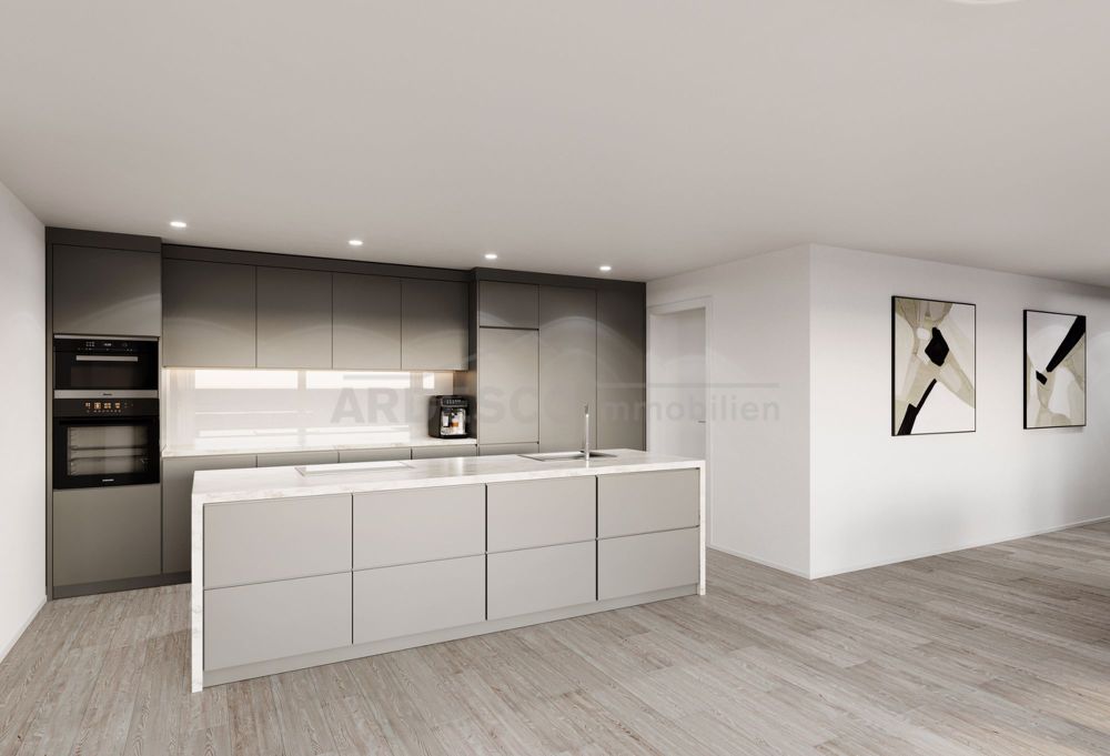 Weitblick Egerkingen - exklusives Wohnen mit Blick auf die Alpen! - Moderne Küche mit hochwertigen Geräten