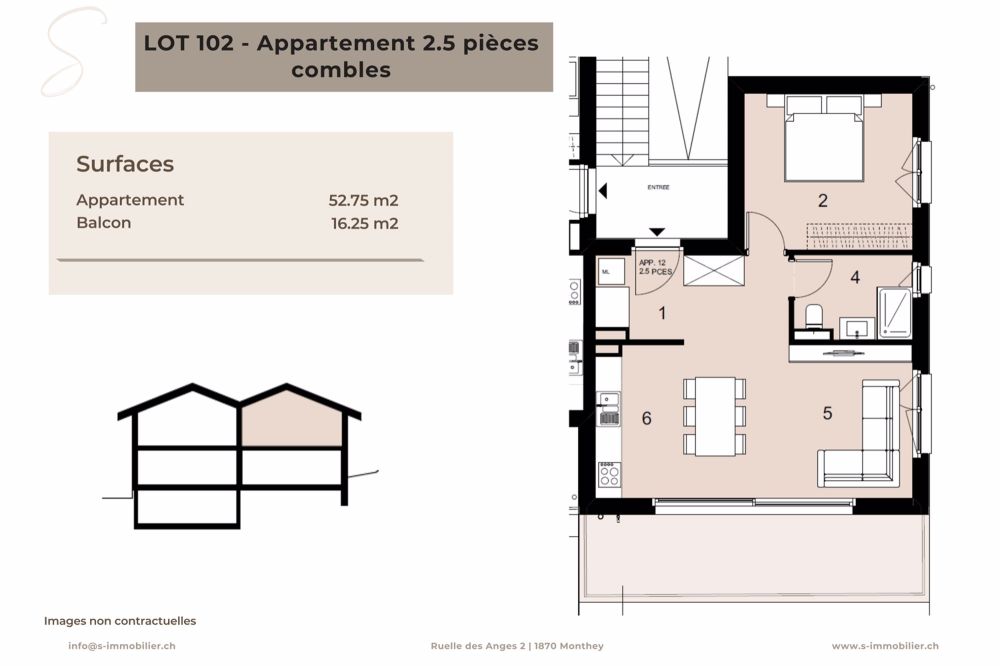 Nouvelle construction - Appartement 2.5 pièces en attique - Bild 2