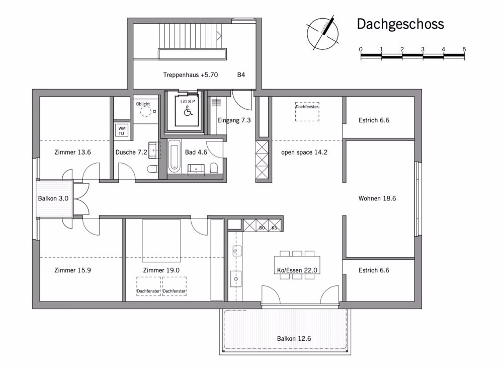 Neubau 5.5-Zimmer-Wohnung - Plan B4 152m2