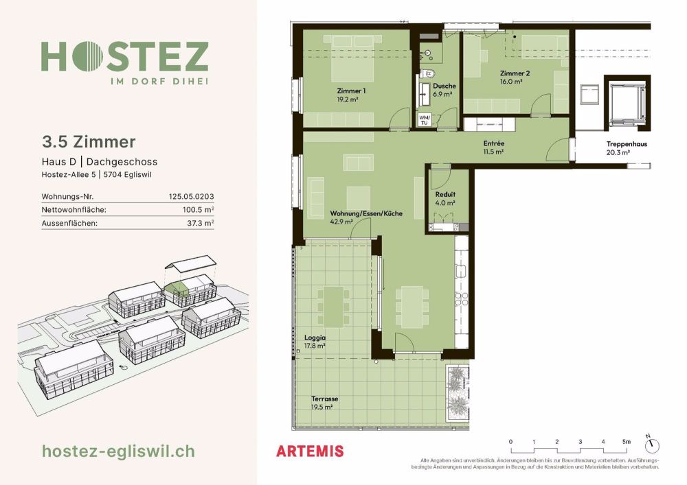 3 ½ Zimmer-Dachwohnung in Egliswil mieten - Bild 5