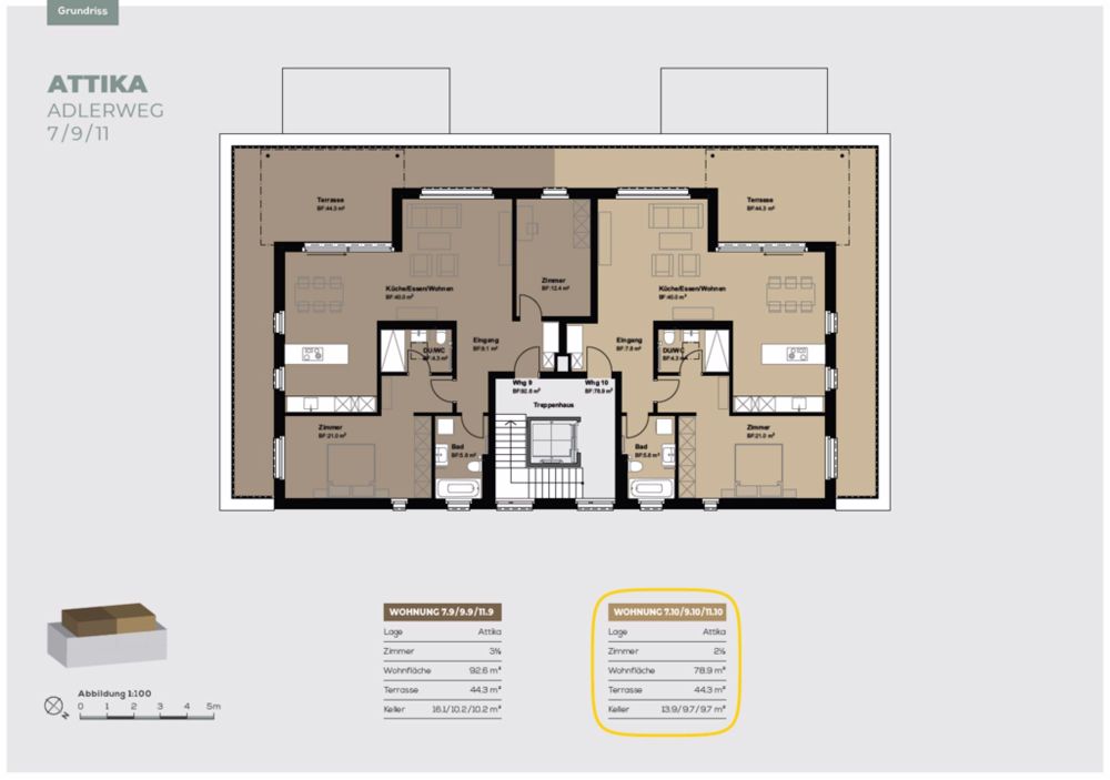 Terrassenwohnung zu vermieten - Grundriss