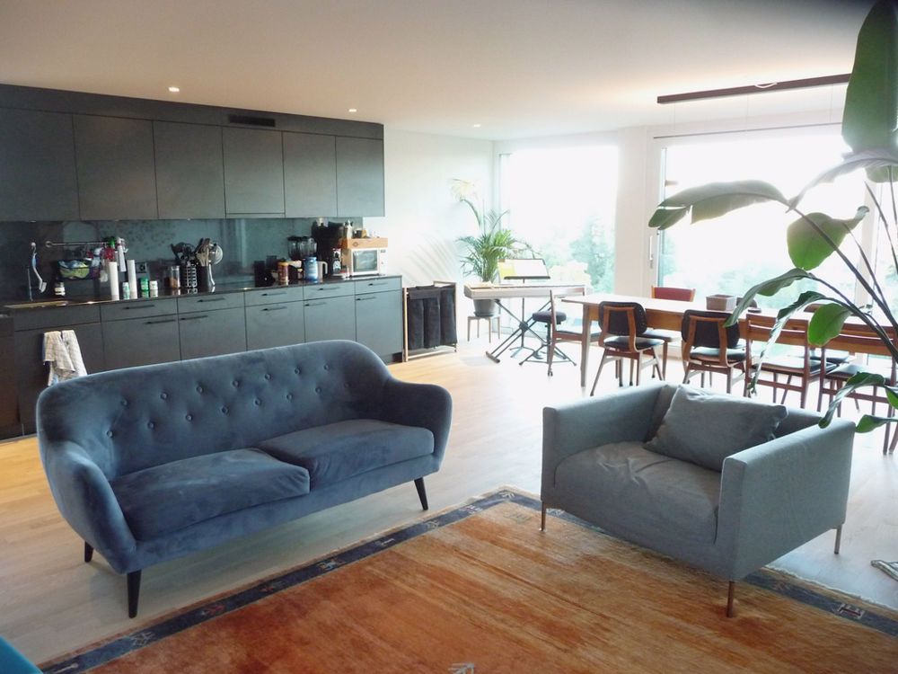 5.5-Zimmer-Maisonettewohnung mit Dachterrasse - Küche/ Wohnzimmer