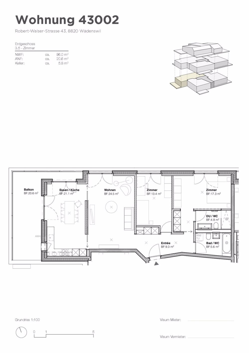 3.5-Zimmer-Gartenwohnung mit Sitzplatz - Bild 7