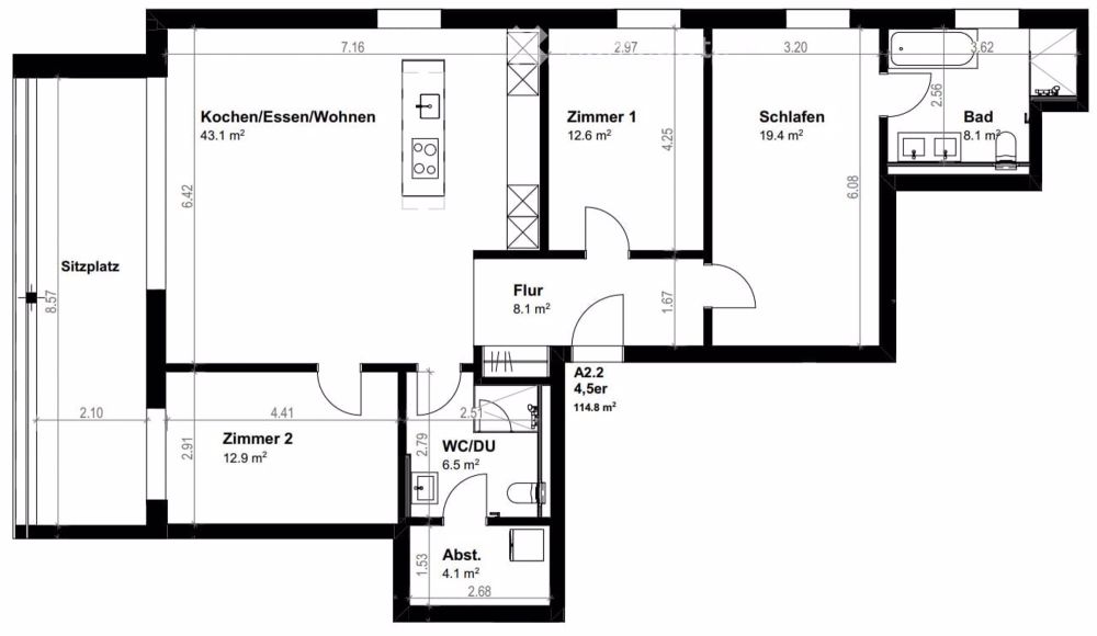 Moderne 4.5-Zimmer-Wohnung in Freidorf - Neubau mit Minergie-Zertifizierung - Bild 3