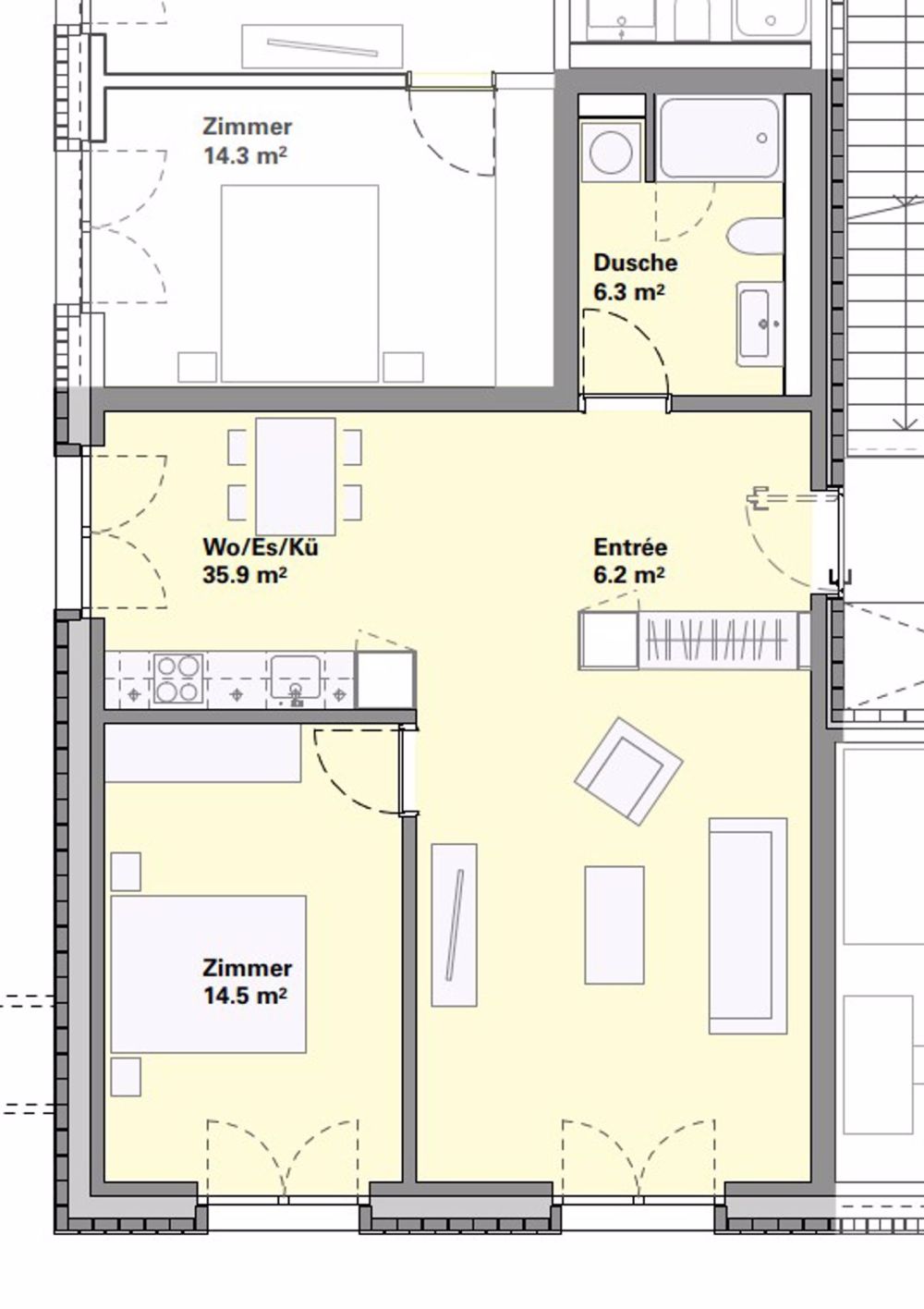 Moderne 2.5-Zimmer-Wohnung in Biel/Bienne - Bild 3