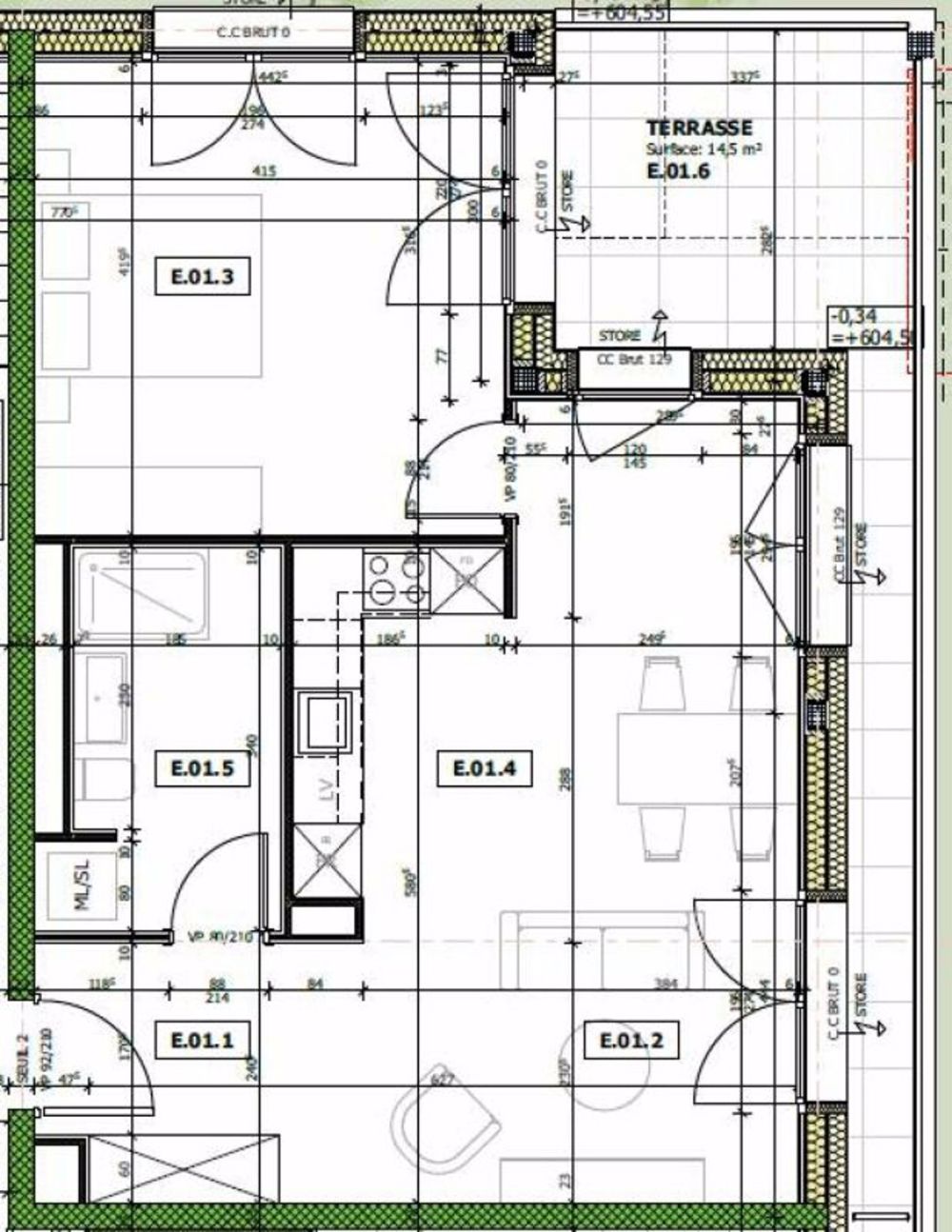 Ufer 2 - 3.5-Zimmer-Wohnung im Erdgeschoss - Plan appartement