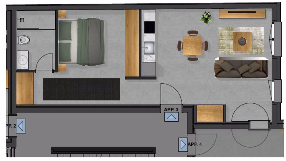 Modernes Apartment (Nr. 15) mit 2,5 Zimmern in Bellinzona - Bild 2