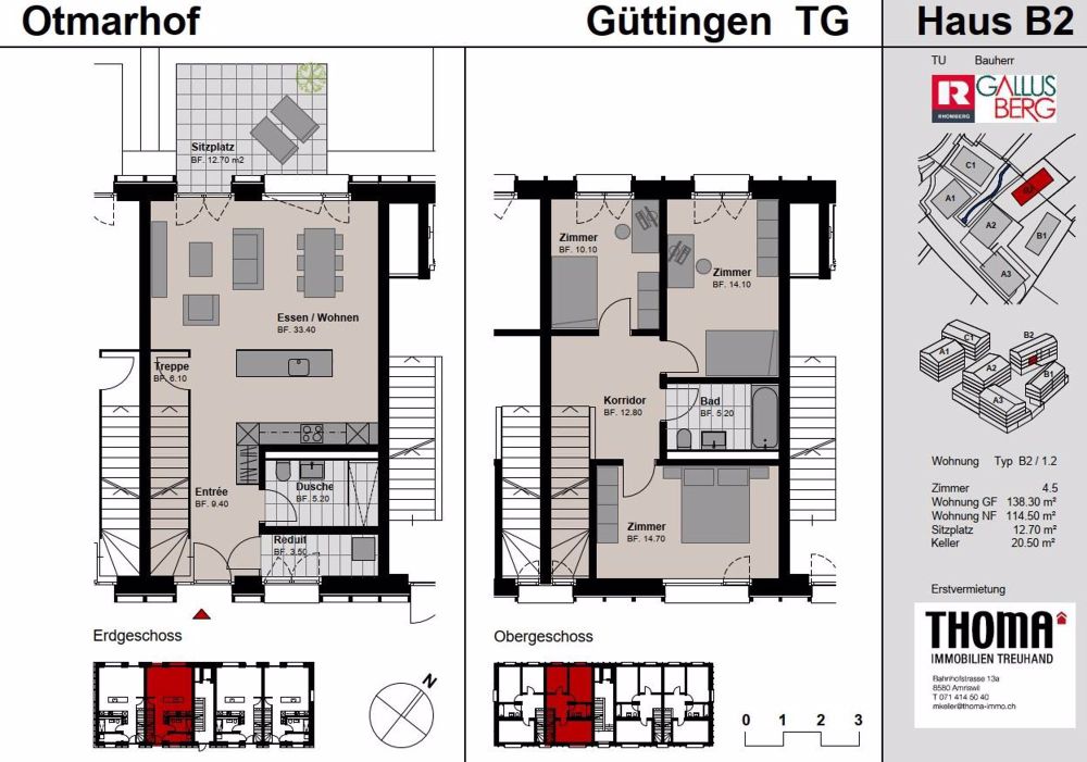 ERSTBEZUG - 4.5-Zi-Maisonette-Wohnungen mit EFH-Charakter - B2_1.2