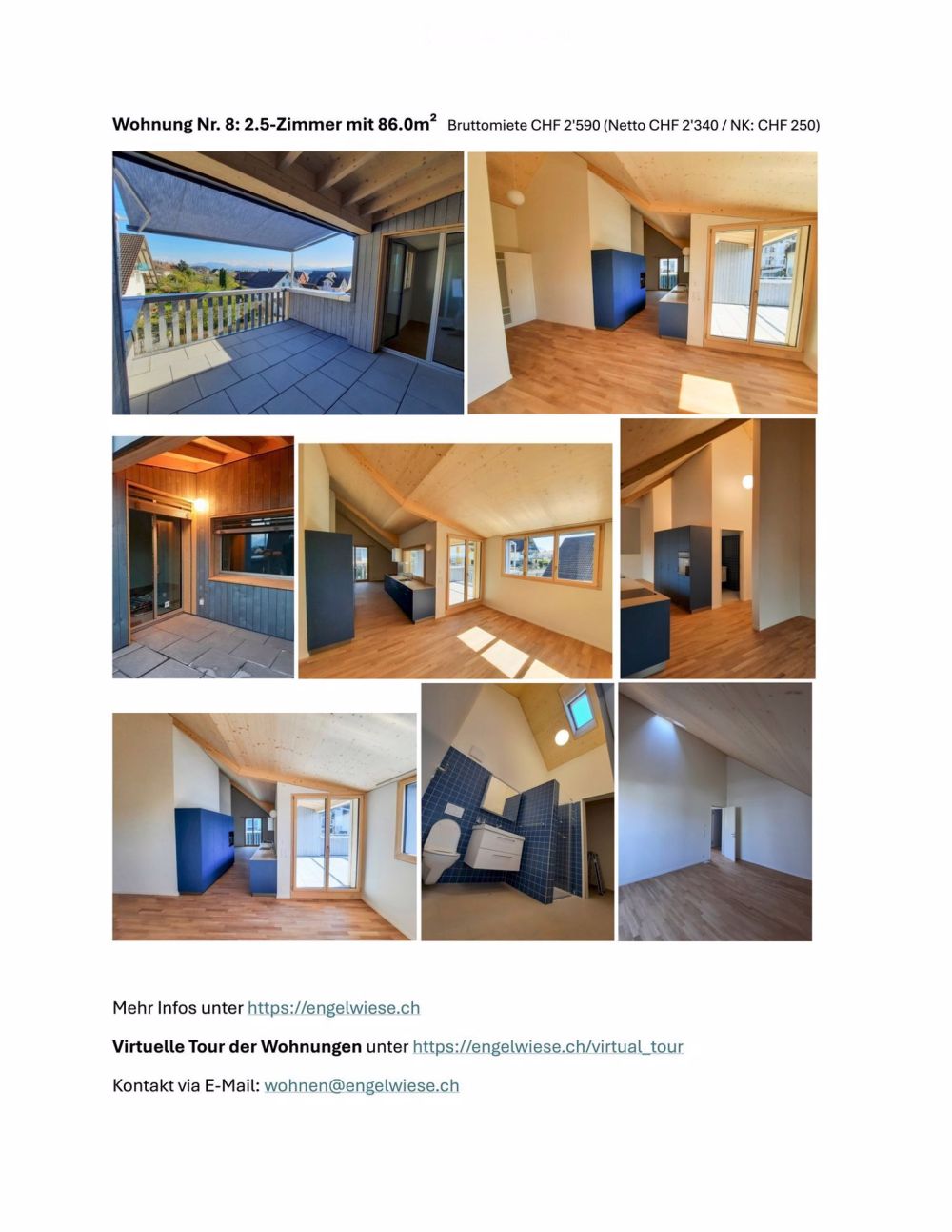 Einzigartige 2.5- und 3.5-Zimmer-Mietwohnungen im Dachgeschoss mit Loggia in Holzbauweise - Bild 5