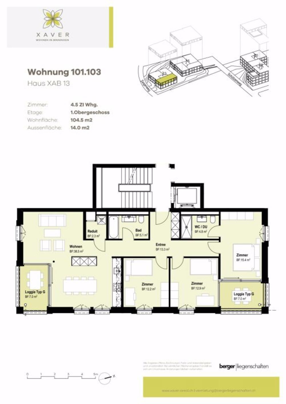 Xaver-Areal, Binningen - moderne 4 1/2-Zimmer-Wohnung im 1.OG - Bild 7