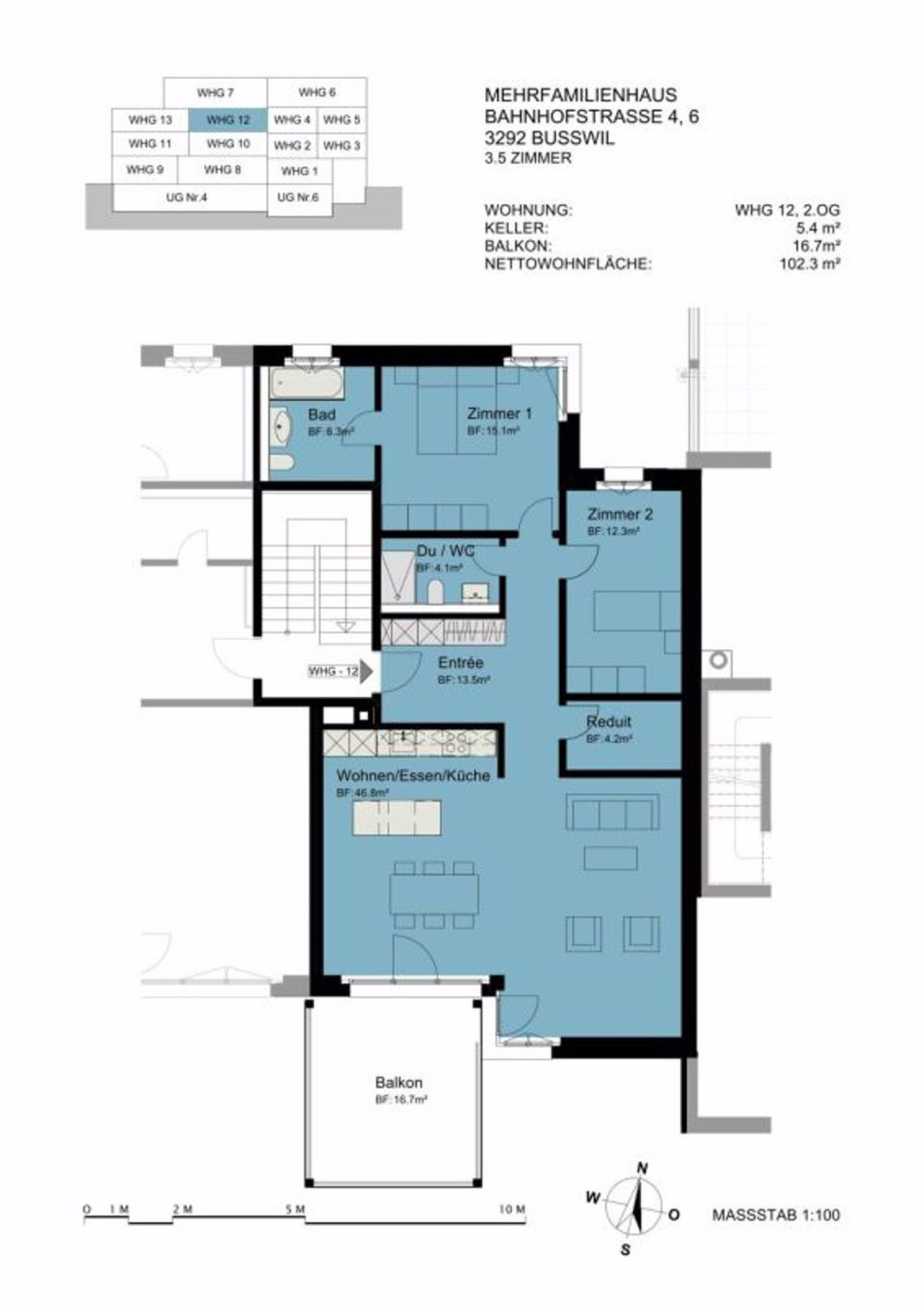 Exklusive Neubauwohnung (3.5 Zimmer) im 2. OG - Erstvermietung! - Bild 8