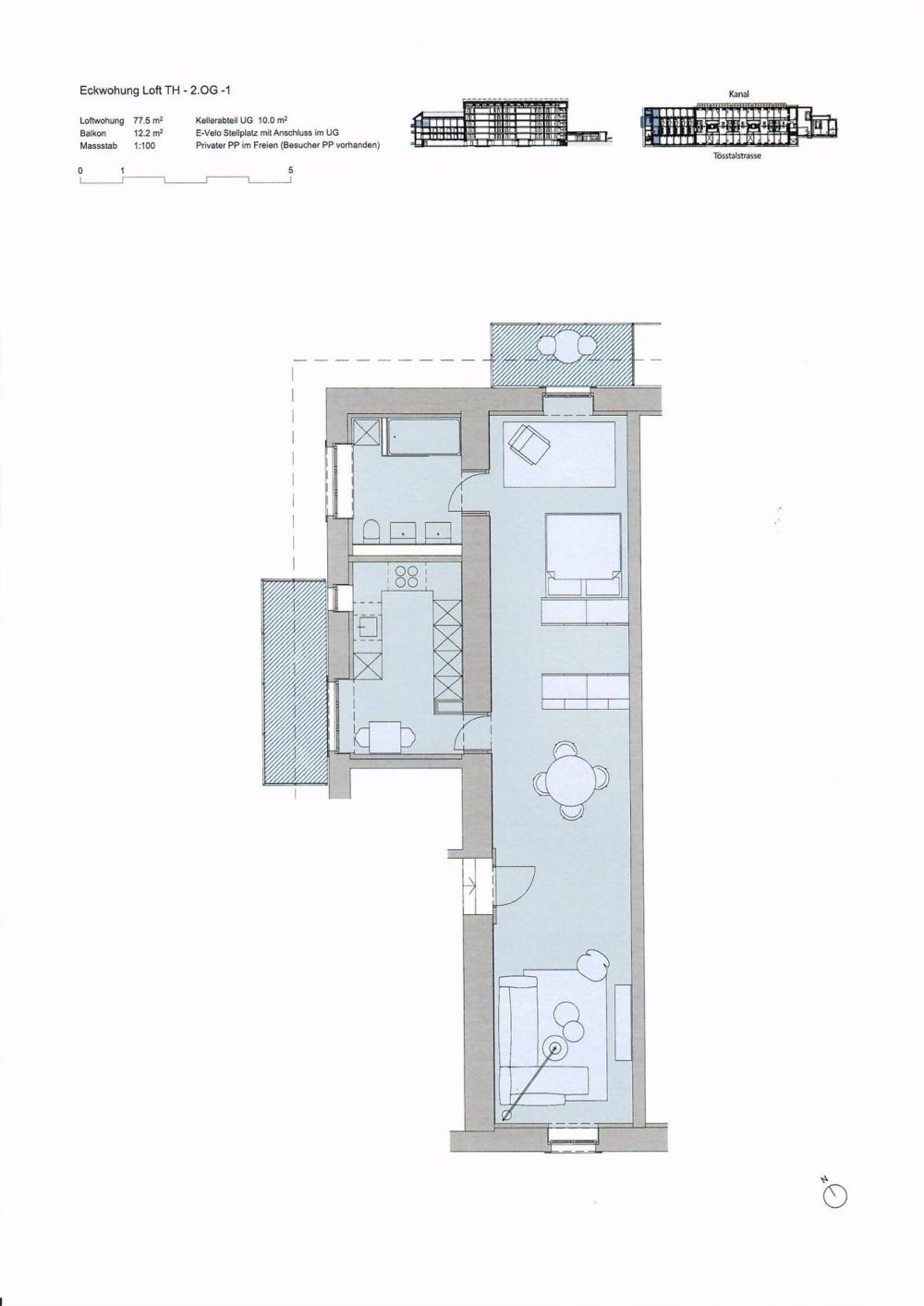 Moderne 1-Zimmer-Loft-Wohnung in historischem Industriegebäude - Bild 9