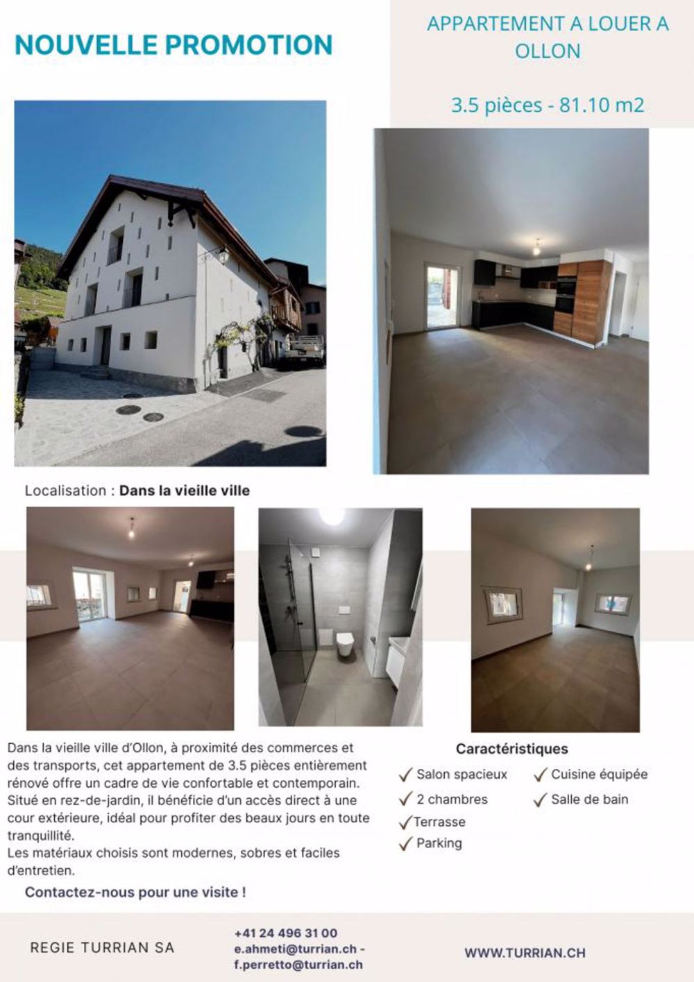 NOUVELLE PROMOTION A OLLON - APPARTEMENTS 3.5 - 4.5 PIECES - Bild 2