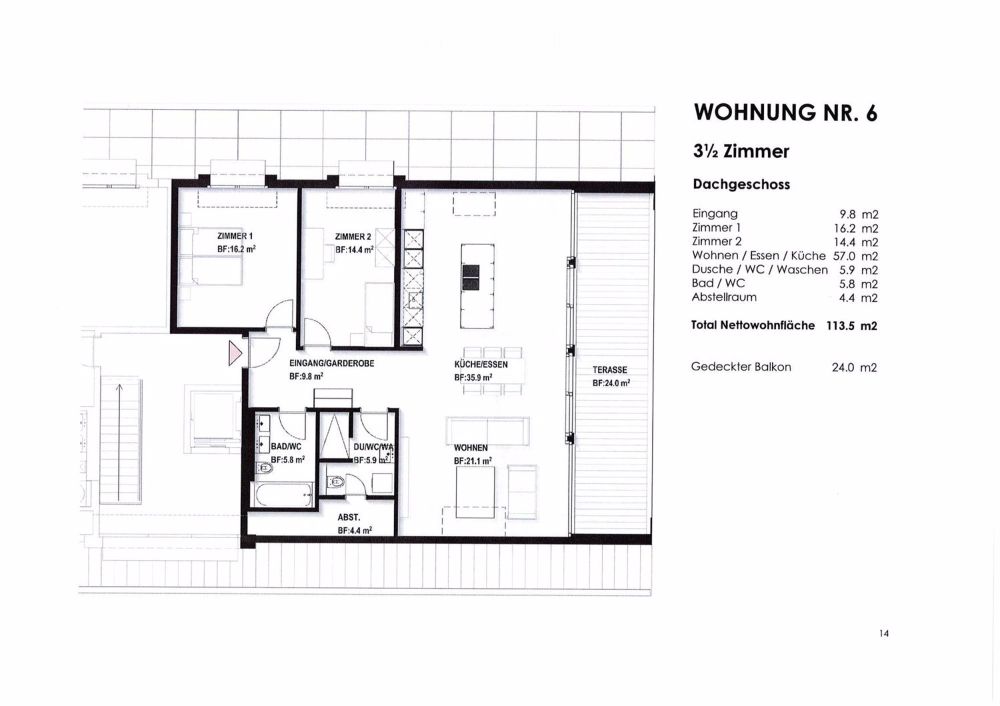 Vier moderne Neubauwohnungen (3.5 und 5.5 Zimmer Wohnungen) - Bild 6