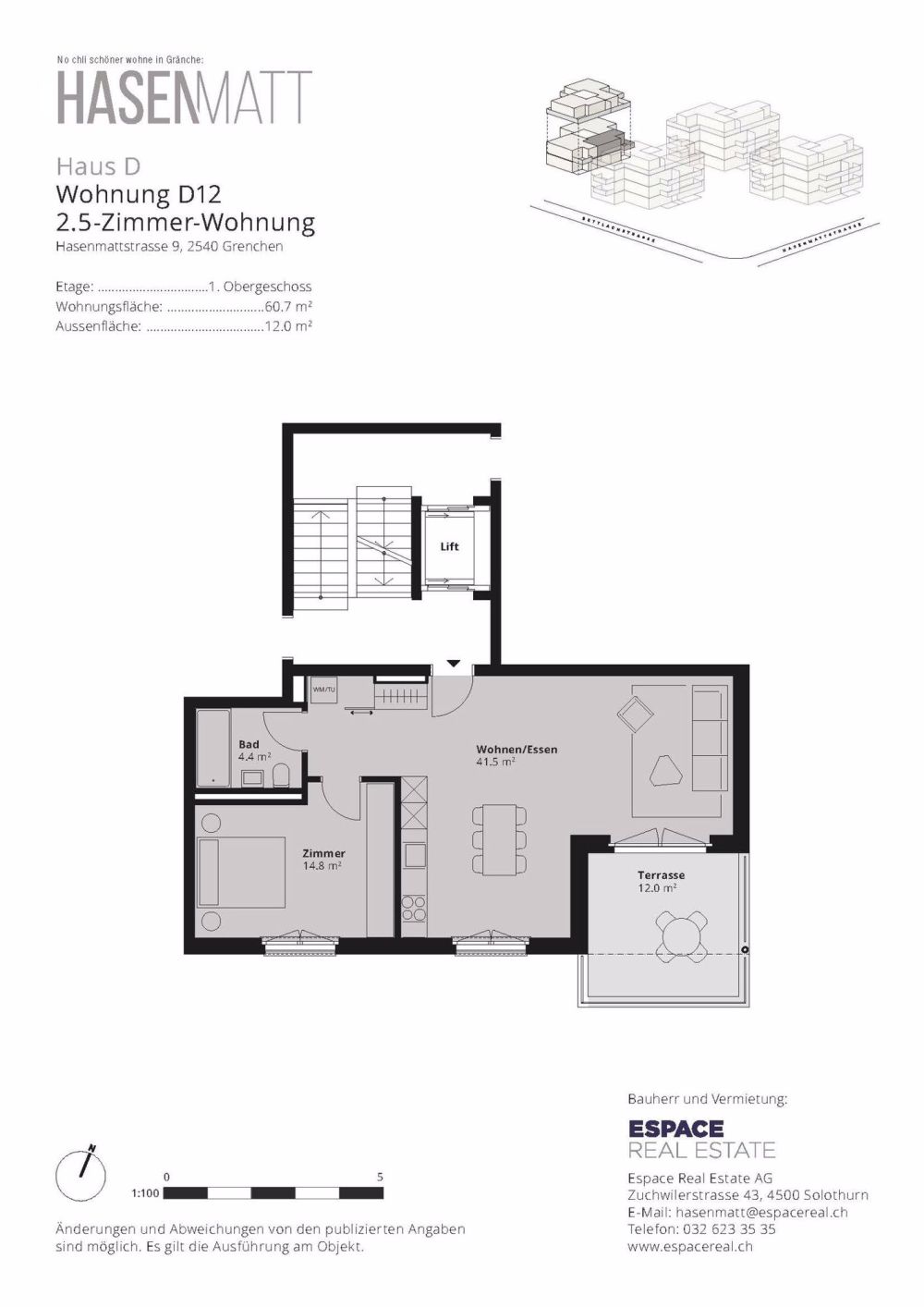 Erstvermietung – 2.5-Zimmerwohnung – Neubauprojekt HASENMATT - Bild 6