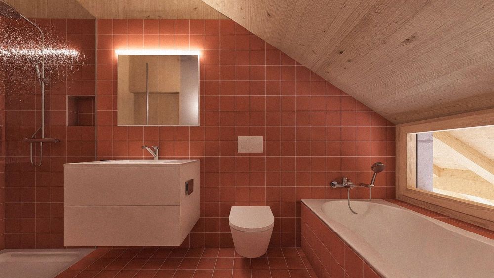 Neubau 4.5-Zimmer-Maisonette-Wohnung in Montlingen (H3-5) - Visualisierung Badezimmer (dient als Referenzbild)