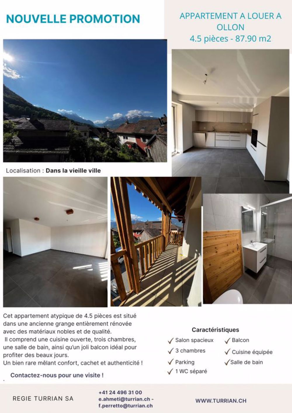 NOUVELLE PROMOTION A OLLON - APPARTEMENTS 3.5 - 4.5 PIECES - Bild 4