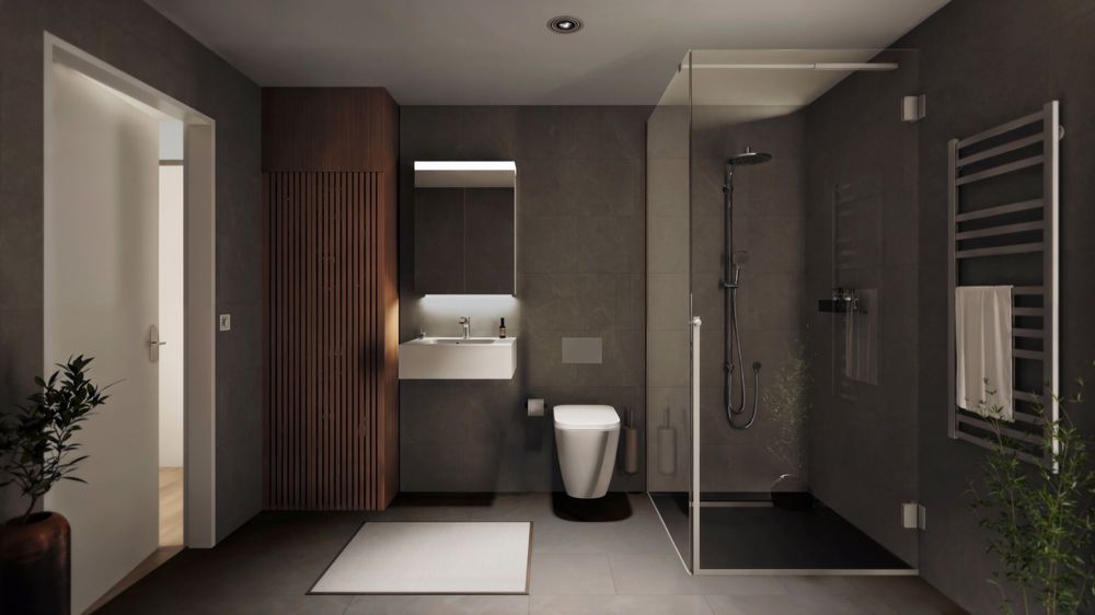 Appartement moderne de 2.5 pièces, idéalement situé à Bulle - Salle de douche