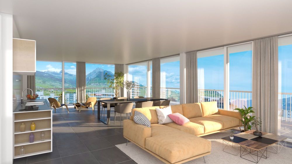 Magnifique appartement de 2,5 pièces avec vue panoramique à Conthey - Bild 3