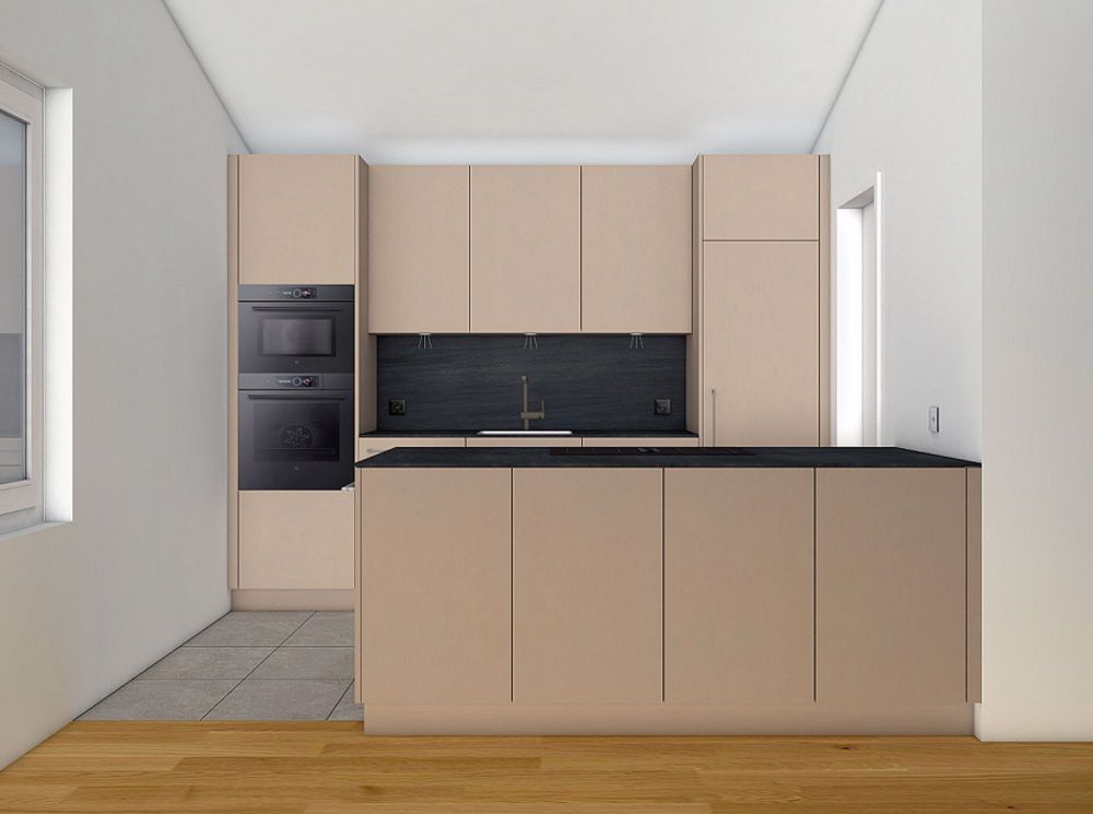 Attika-Wohnung mit Wintergarten & zwei Sonnenterrassen - Visualisierung_Kueche