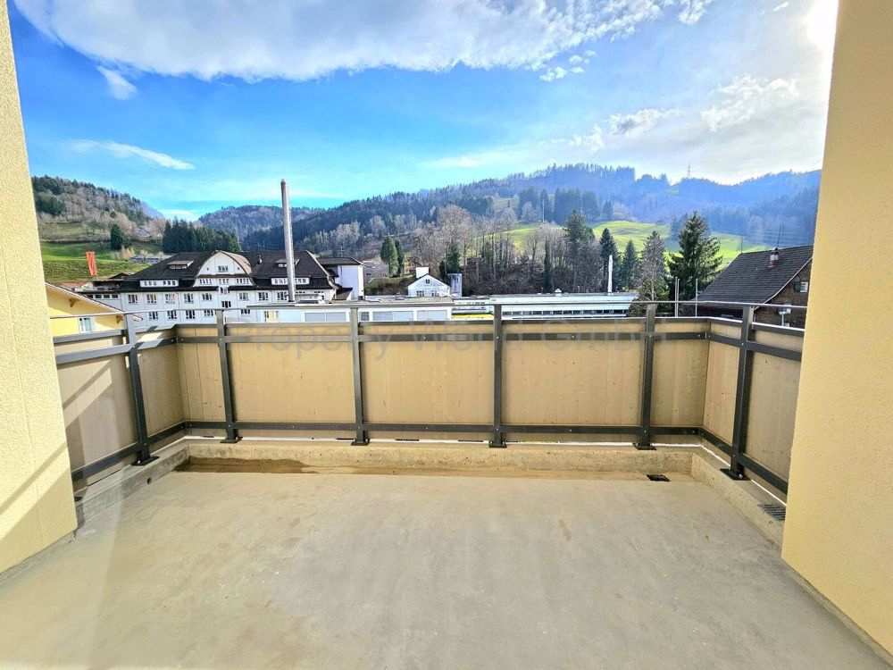 Sonnige und exklusive 3.5-Zimmer-Neubauwohnungen in Bühler AR sucht n - Aussicht von Balkon