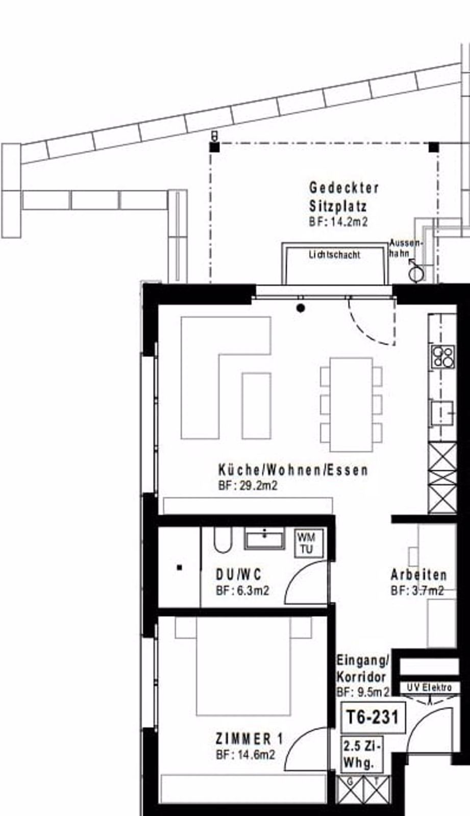 Attraktive Singlewohnung im "Zentrum Tobel - Grundriss
