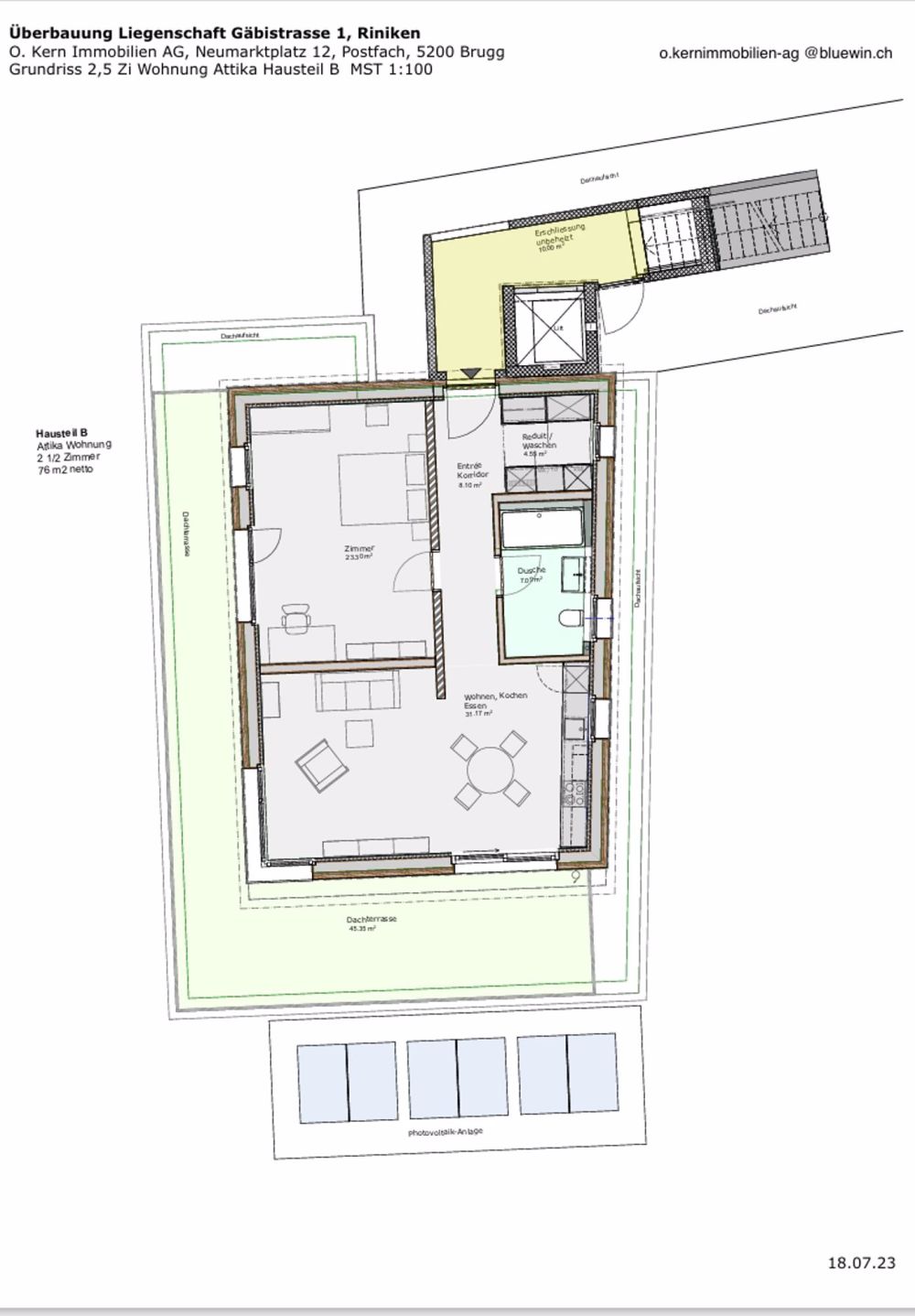 2,5 Zimmer Wohnung Attika, Gäbistrasse 1, 5225 Riniken - Bild 3