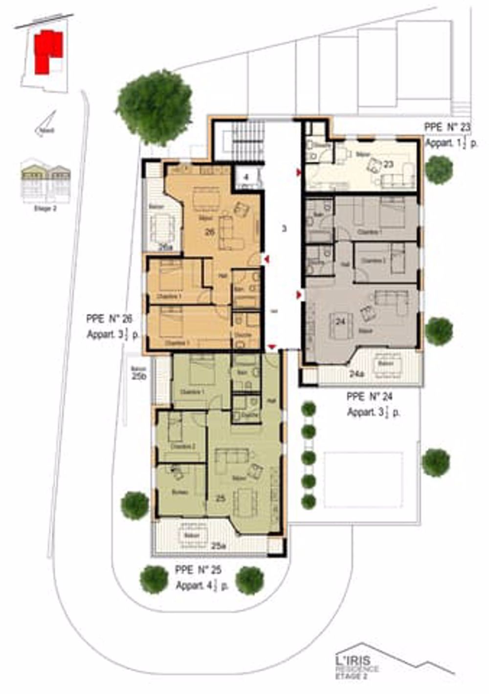 Nouvelle résidence "L'Iris" de 11 appartements - 2ème étage