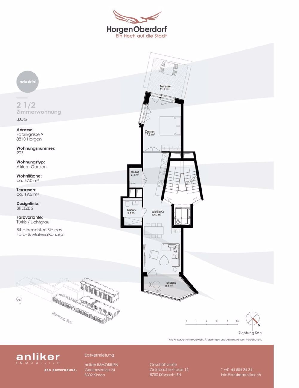 Moderne Neubau-Wohnung in Horgen-Oberdorf mit Sitzplatz - Grundriss