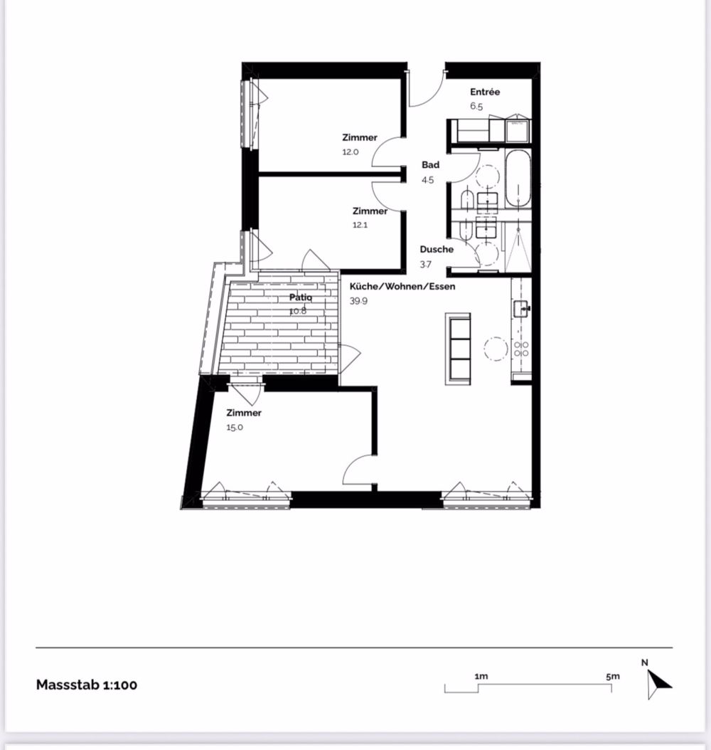 Helle 4.5-Zimmerwohnung an sehr zentraler Lage - Grundriss