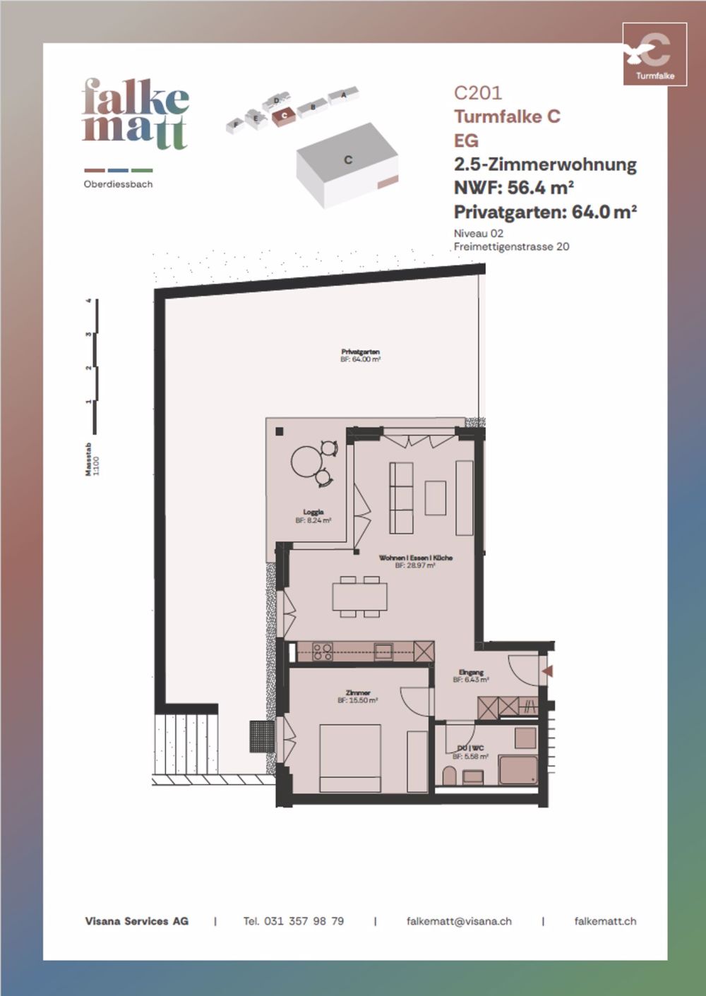 Erstvermietung: letzte 2.5-Zimmerwohnung mit Privatgarten - Bild 1