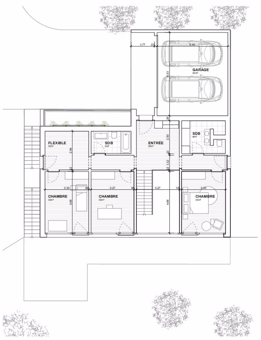Neubau: 5.5-Zimmer-Einfamilienhaus mit unverbauter See- und Alpensicht - Grundriss Erdgeschoss