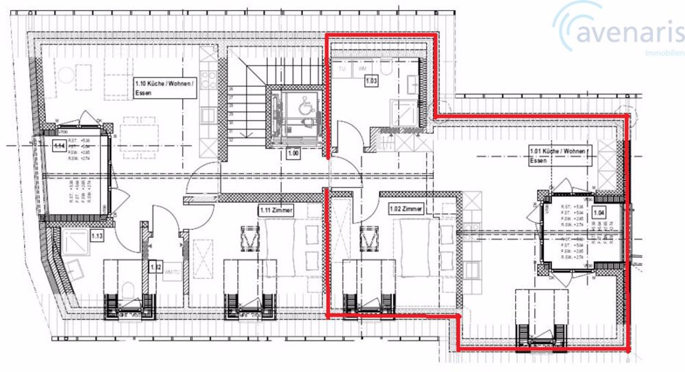 Neubau Magden: Nur eine 2.5 Zimmer Wohnungen frei - Grundriss Dachgeschoss Strassenhaus