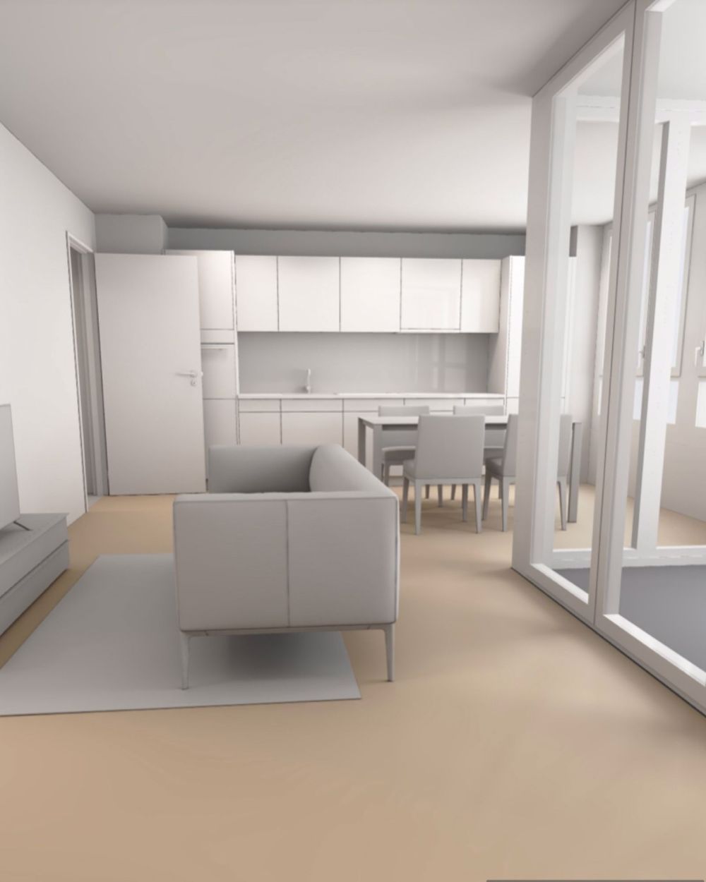 Nachmieter/in gesucht per 16. Oktober 2025 Erstbezug! Moderne 1.5-Zimmer-Neubauwohnung im Tivoli Garten, Spreitenbach - Wohnbereich