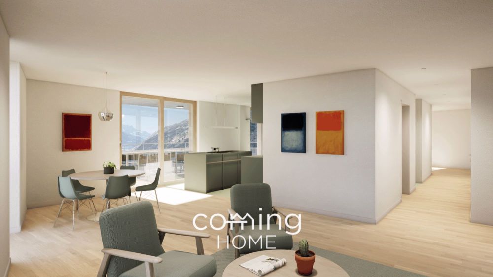 Top 5.5-Zimmer-Attika in Ried-Brig: Moderner Zweitwohnsitz im 2. OG mit Alpenblick - Bild 2