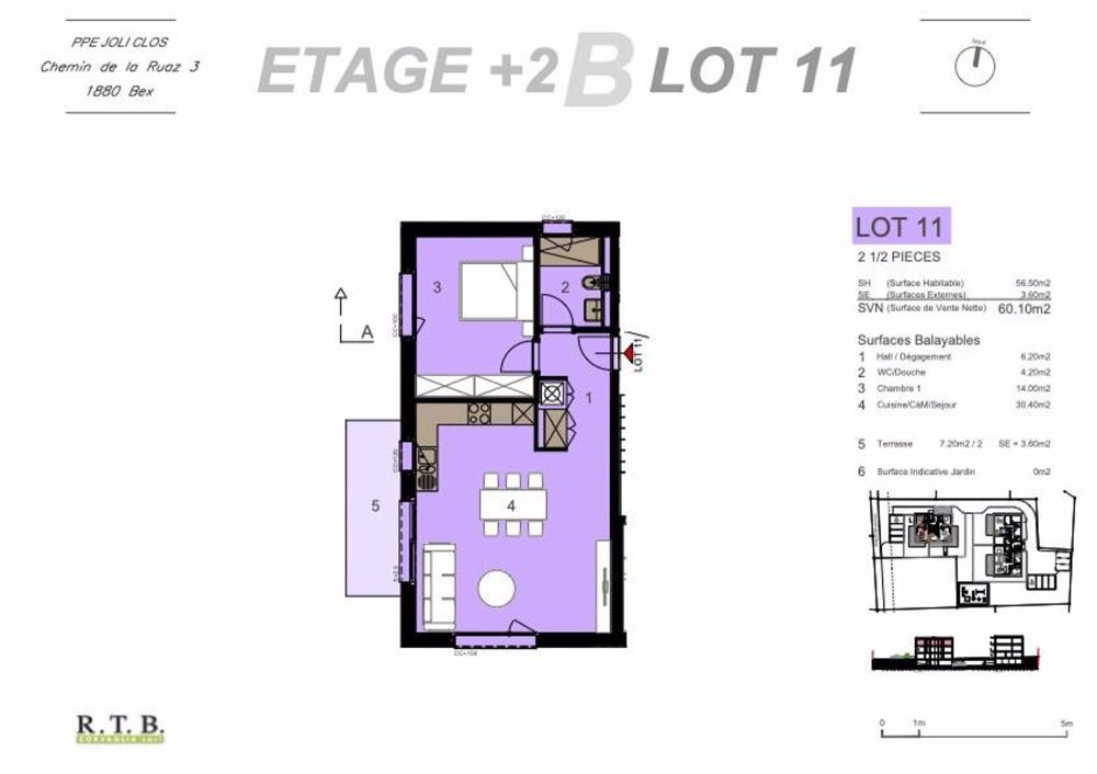Appartement 2,5 pces (lot 11) au 2ème étage à Bex - Bild 6